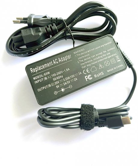65W USB-C vervanging Adapter voor ADP-65SD TPN-DA20 XE521QAB XE525QBB - Klik op de afbeelding om het venster te sluiten
